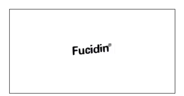 Logo Fucidin. Lek na infekcje bakteryjne skóry, który pomaga w leczeniu ran.