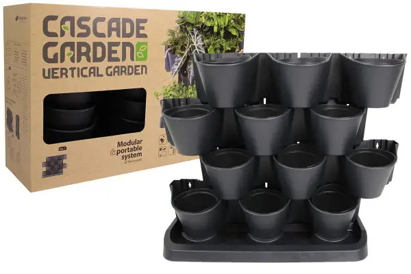 Stojący ogród wertykalny Cascade Garden, modułowy system doniczek do tworzenia zielonych ścian.