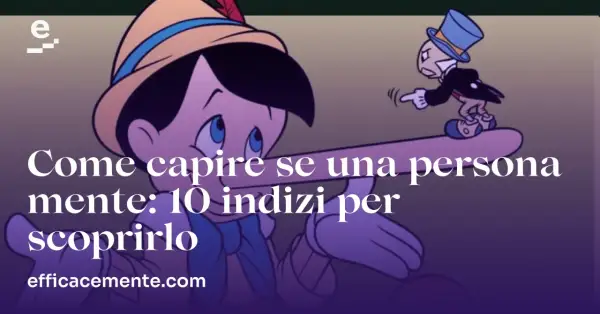 Pinocchio, con il naso lungo per le bugie, indica un grillo che gli punta il dito contro.