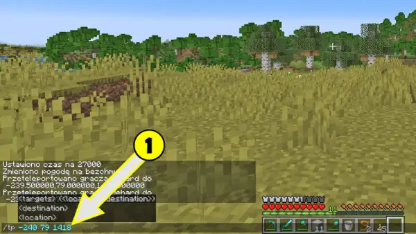 Jak teleportować się w Minecraft? Komenda /tp -240 79 1418 pozwala na natychmiastowe przemieszczenie gracza.