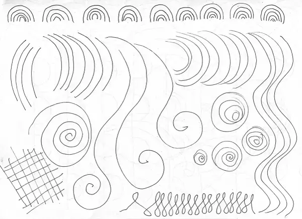 Líneas y espirales, ¡perfectos dibujos cute para dibujar! Arcos, ondas y un entramado.
