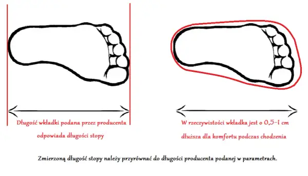 Wkładka 22 cm: Jaki rozmiar buta? Mierz stopę, nie wkładkę!