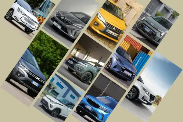 Collage di auto moderne, tra cui modelli compatti e SUV, ideali per chi cerca auto gpl economiche e alla moda.