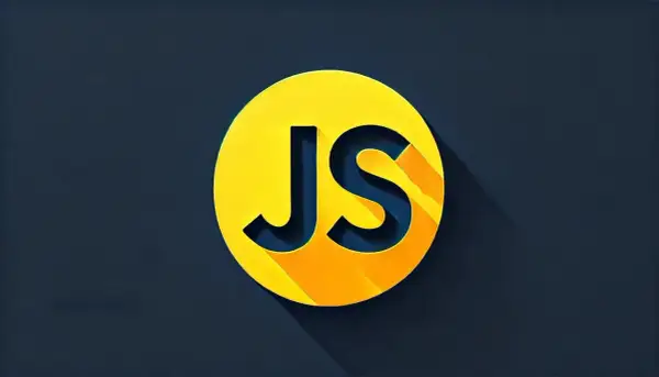 Żółte koło z literami JS, symbolizujące język programowania JavaScript.