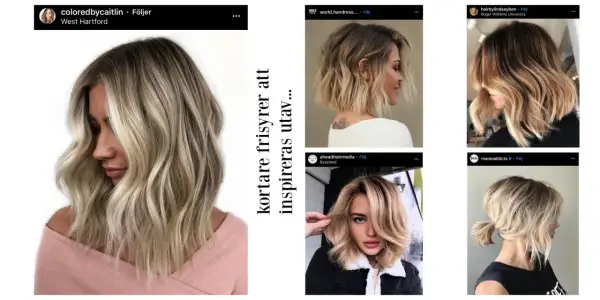 Inspireras av dessa trendiga frisyrer dam! Vågiga bobbar och texturerade axellånga klippningar med blonda slingor.