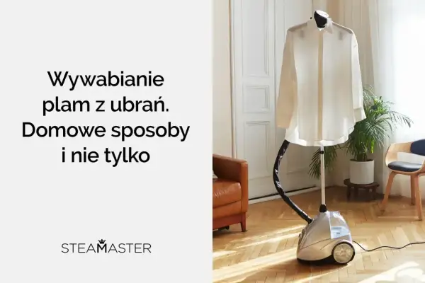 Parowy generator z koszulą na wieszaku, gotowy na walkę z trudnymi plamami niewiadomego pochodzenia. Domowe sposoby i nie tylko.