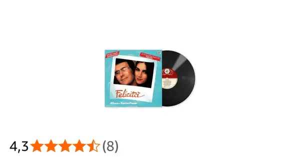 Vinile di Al Bano & Romina Power con la copertina di "Felicità", un testo che evoca gioia e ricordi.