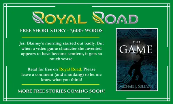 Książka "The Game" Michaela Jamesa Sullivana, opowiadanie o postaci z gry, która ożywa. Dostępna za darmo na Royal Road.