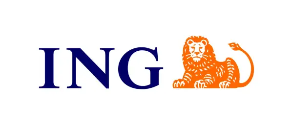 Logo ING z lwem, symbolem banku, który wielu uważa za najlepszy bank w Polsce.