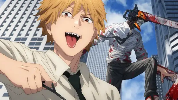 Denji mit Kettensägenkopf, bereit für den Kampf. Die Fortsetzung von Chainsaw Man Season 2 verspricht Action!