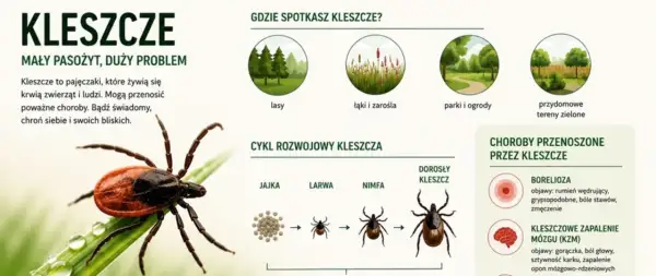 Gdzie żyją kleszcze? W lasach, na łąkach, w parkach i ogrodach, a także na przydomowych terenach zielonych. Uważaj na te pajęczaki!