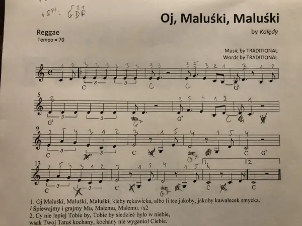 Hej w dzień narodzenia nuty do kolędy "Oj, Maluśki, Maluśki".
