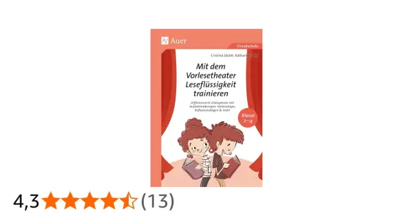Buchcover: "Mit dem Vorlesetheater Leseflüssigkeit trainieren" für die Grundschule. Zwei Kinder lesen.