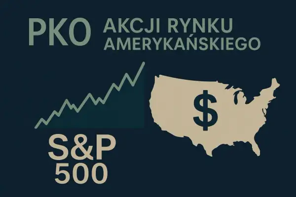 Wykres wzrostu S&P 500 i mapa USA z symbolem dolara. Akcje rynku amerykańskiego w pigułce.