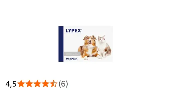 Lypex dla psa i kota, produkt VetPlus. Uroczy piesek i kotek na opakowaniu.