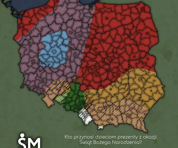 Święta w Polsce: Kto daje prezenty pod choinkę w Twoim regionie?