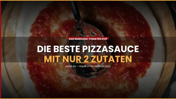 Eine Pizza mit Tomatensauce, die mit San Marzano Tomaten DOP zubereitet wird. Die beste Pizzasauce mit nur 2 Zutaten.