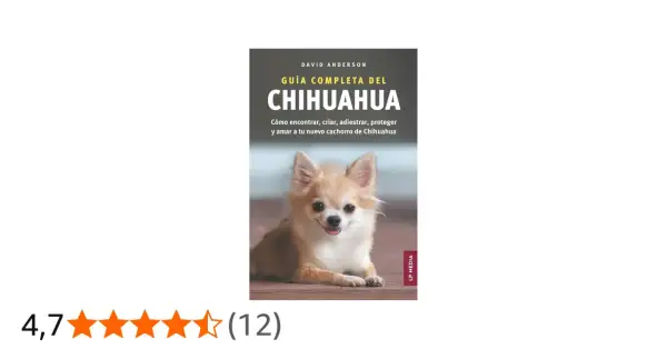Adorable chihuahua (perro) sonriente en la portada de "Guía completa del Chihuahua".