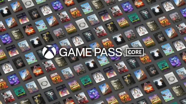 Game Pass Core: kolekcja gier z tytułami takimi jak Halo, Forza, Fallout, Doom, Gears i Among Us.