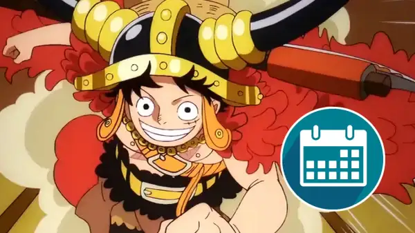 Luffy im Oni-Kostüm mit Kalender-Symbol. Wann geht One Piece weiter?