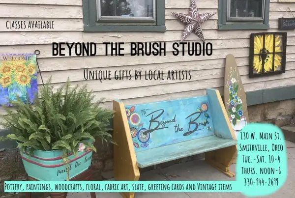 Beyond the Brush Studio features unique gifts and classes. A person painting might find inspiration here.