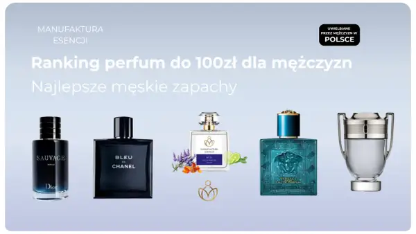 Ranking najlepszych męskich zapachów do 100 zł. Wśród nich ulubione perfumy Dior Sauvage, Chanel Bleu, Versace Eros i inne.
