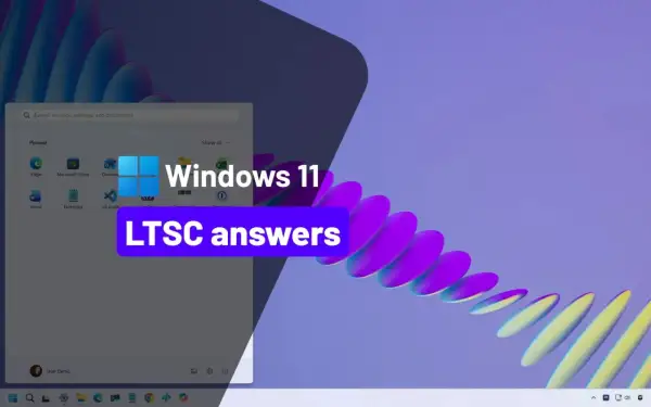 Ekran startowy Windows 11 LTSC z widocznym menu Start i ikonami aplikacji.