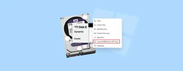 Disco duro WD Purple 2TB con opción para convertir MBR a disco GPT.