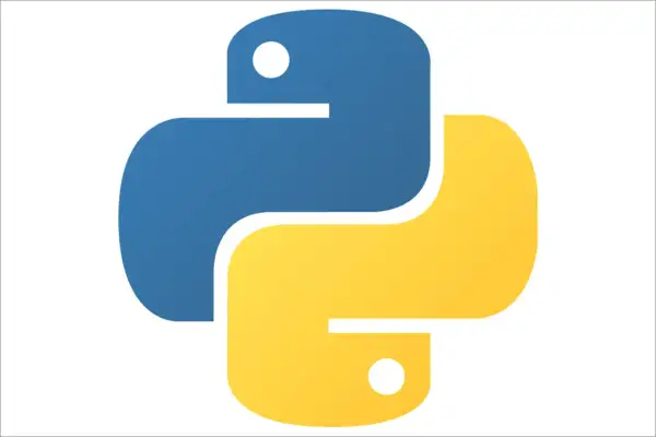 Logo Python bleu et jaune. Utile pour apprendre à python remove space from string.