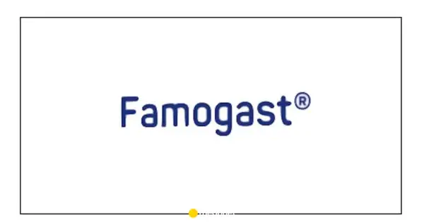 Niebieski napis Famogast® na białym tle.