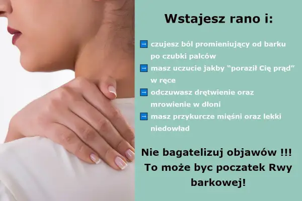 Ból promieniujący od barku, drętwienie ręki, mrowienie – to mogą być objawy rwy barkowej. Nie lekceważ ich, stres może nasilać dolegliwości.