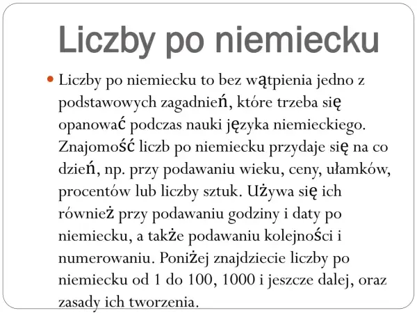Nauka liczb po niemiecku to podstawa. Przydają się na co dzień: wiek, ceny, godziny, daty. Poniżej liczby od 1 do 100 i dalej.