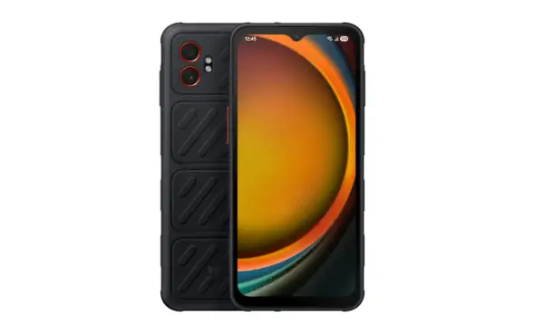 Wytrzymały smartfon Samsung Galaxy Xcover Pro z podwójnym aparatem i wyrazistą fakturą obudowy.