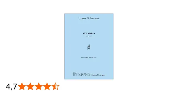 Nuty "Ave Maria" Franza Schuberta w transkrypcji Franza Liszta na fortepian. Wydanie Durand Editions Musicales.