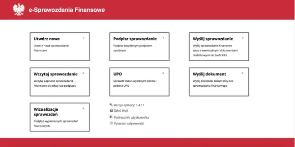 Panel e-Sprawozdania Finansowe: Utwórz, podpisz, wyślij sprawozdanie finansowe, wczytaj, wizualizuj, sprawdź UPO.