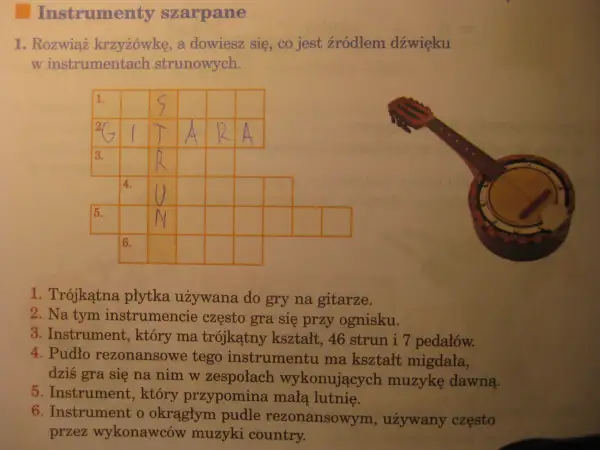 Instrument o okrągłym pudle rezonansowym, często używany przez wykonawców muzyki country.