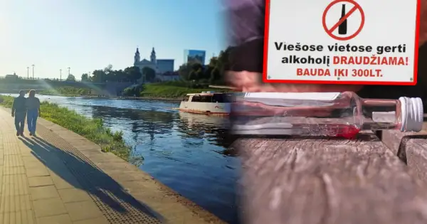 Spacerując nad rzeką, widzimy znak zakazu spożywania alkoholu. To przypomnienie, że warto zastanowić się, jak przestać pić i wybrać zdrowsze życie.