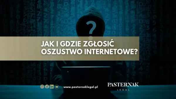 Sylwetka hakera z pytajnikiem na twarzy, na tle kodu. Informacja: Jak i gdzie zgłosić oszustwo internetowe.