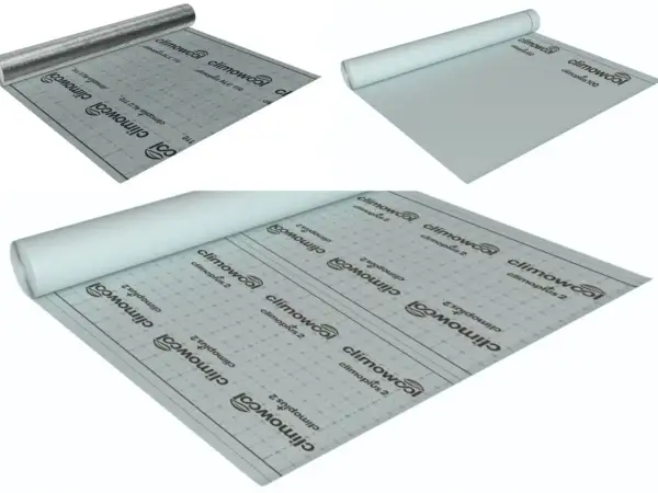 Rolki materiałów budowlanych: paroizolacja z aluminium, szara i biała membrana. Idealne do ochrony przed wilgocią.