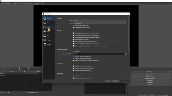 OBS-Einstellungen: Ausgabe-Tab, wo man obs bitrate einstellen kann. Hier werden Stream- und Aufnahmeoptionen konfiguriert.
