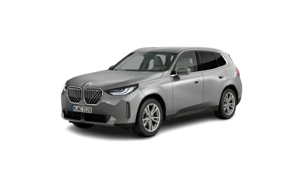 Srebrny BMW X3 na czarnym tle. Sprawdź aktualną bmw x3 cena i dostępne konfiguracje.