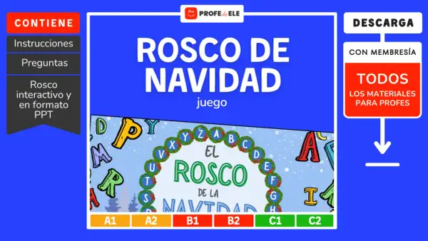 Juego interactivo "El Rosco de Navidad" para profesores. ¡Descarga todos los materiales para profes!