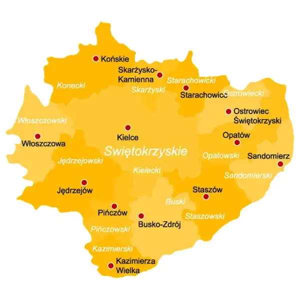 Gdzie jest województwo świętokrzyskie? Odkryj jego granice i sąsiadów