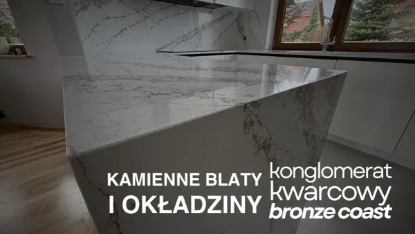 Kamienne blaty i okładziny z konglomeratu kwarcowego Cambria Bronze Coast.