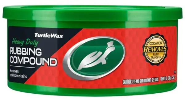 Turtle Wax Heavy Duty Rubbing Compound, en effektiv repborttagare bil för envisa fläckar och färgöverföring.