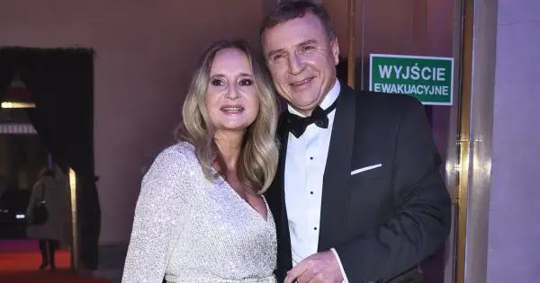 Robert Rutkowski z żoną Joanną na wydarzeniu.