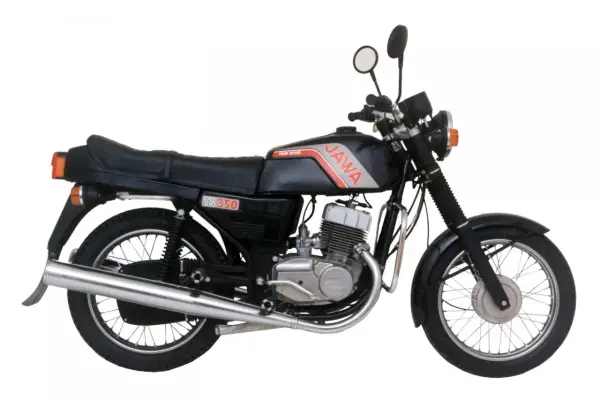 Czarna Jawa 350 TS Twin Sport, klasyk z lat 80. z silnikiem o mocy ok. 26 KM, gotowa na nowe przygody.
