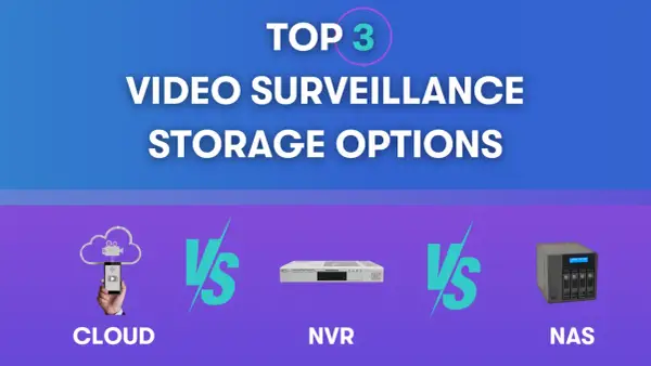 Comparaison des options de stockage pour l'enregistrement caméra surveillance : Cloud, NVR et NAS.