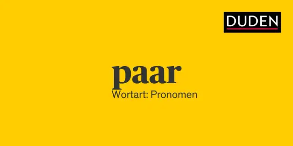 Duden zeigt das Wort "paar" als Pronomen. Ein paar Freunde treffen sich.