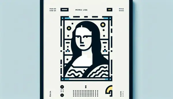 Stylisierte Mona Lisa im QR-Code-Design. Warum ist die Mona Lisa so wertvoll? Dieses Kunstwerk ist ein Rätsel.